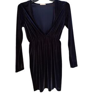 Blooms in the City Luxe Velvet Plunge Fitted Holiday Party Dress Womens Large